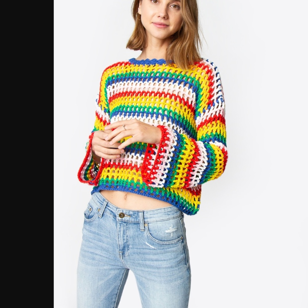 Preview: RAINBOW CROCHET SWEATER